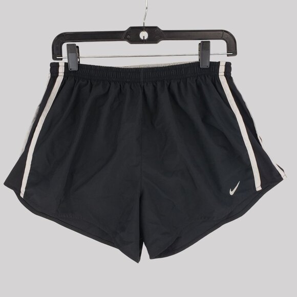 Nike Dri-Fit Womens Black Running Shorts Elastic Waistband Size L - Picture 1 of 8